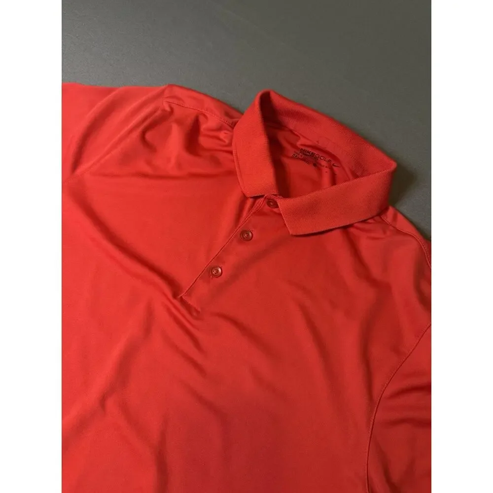 Nike Golf Polo Shirt Adult M Red Performance Athletic Golfer Casual Outdoor Mens